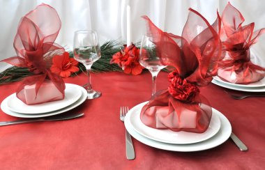 New Year or Christmas table close-up clipart