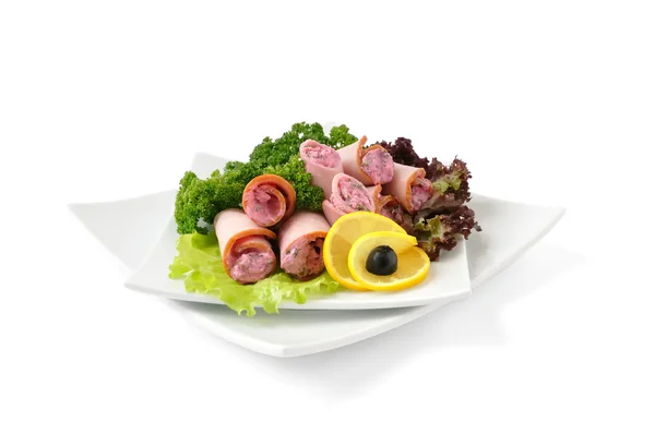 Ham roll met mierikswortel — Stockfoto
