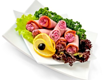 jambon rulo ile horseradish