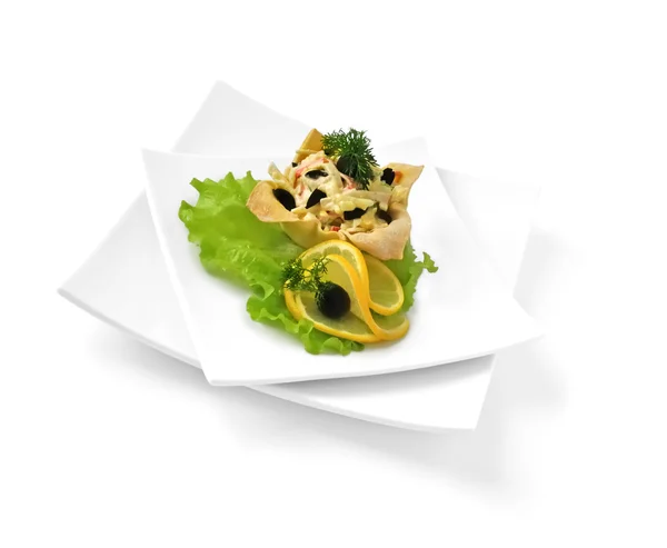 바구니에 게살 샐러드 — 스톡 사진