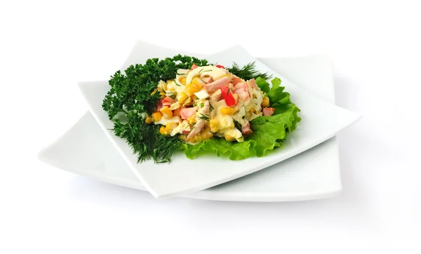 A salad of corn and Chinese cabbage — 스톡 사진