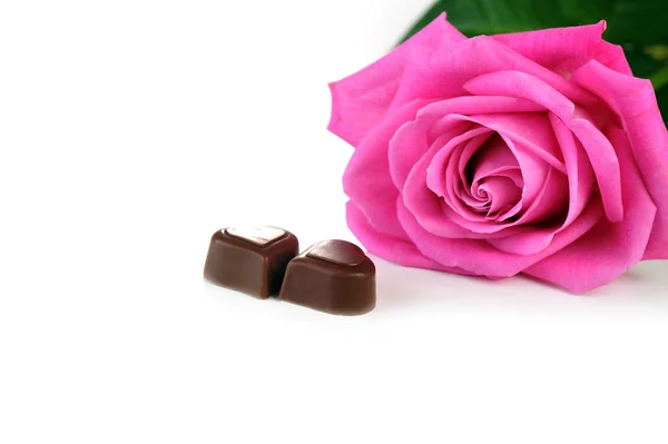 バラとチョコレート — ストック写真