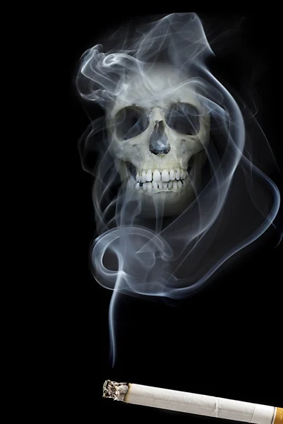 Scull in smoke — Stock Photo, Image