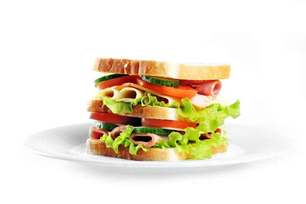 Sandwich på plattan — Stockfoto