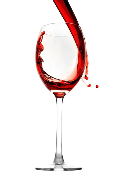 Verser le vin rouge dans le verre — Photo