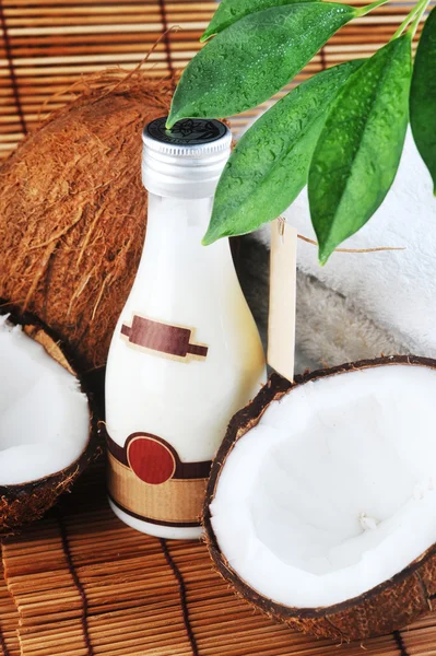 Aceite de coco y masaje — Foto de Stock