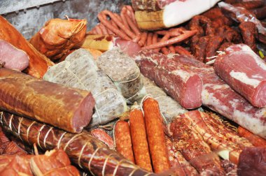 Selection of cold meat clipart