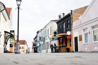 Houses in street clipart