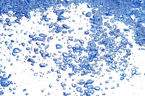 Bolle in acqua blu — Foto Stock