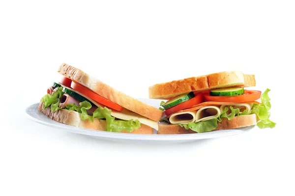 Sandwich sur assiette — Photo