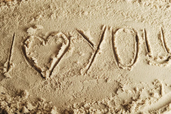 stock image Heart drawn in the smooth sand