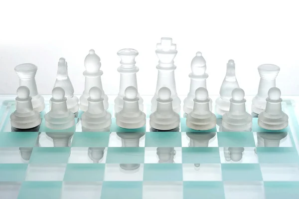 Schachbrett Bereit Für Das Spiel — Stockfoto
