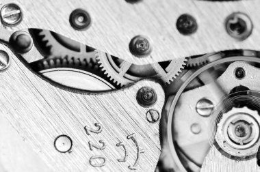 Watch mechanism very close up clipart