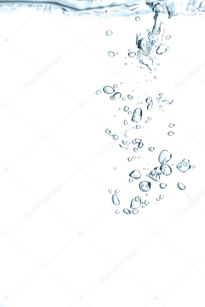 Bubbles in a water close up