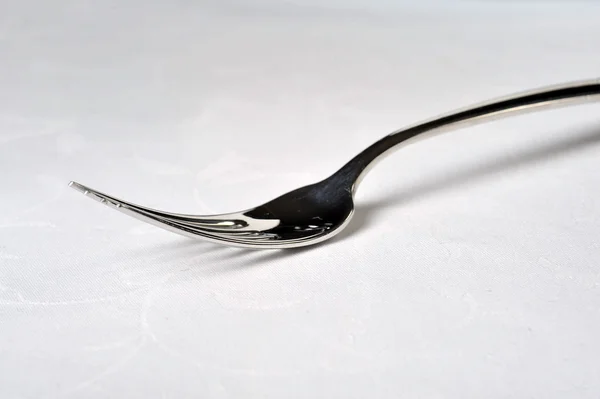 Single silver fork — Stock Photo, Image