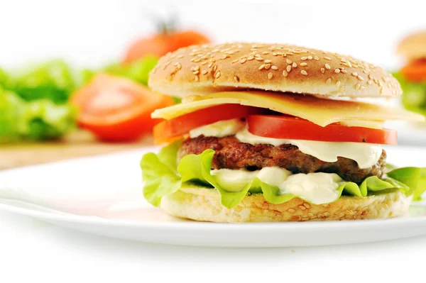 Hamburger with cutlet Stock Picture