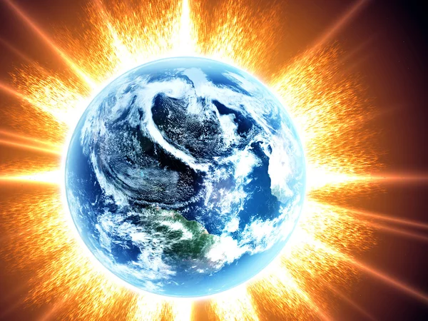 Earth and sun. — Stock Photo, Image