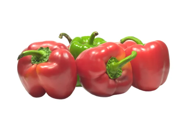 Sweet juicy peppers isolated on white — Stock Photo, Image
