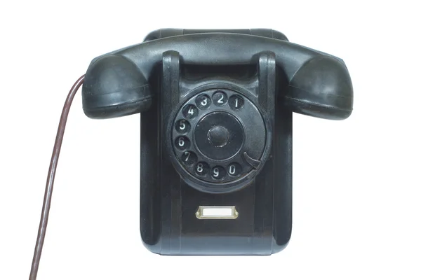 Black retro telephone isolated on white — Stock Photo, Image