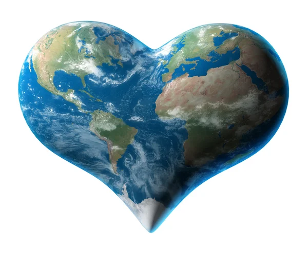Earth - heart symbol — Stock Photo, Image