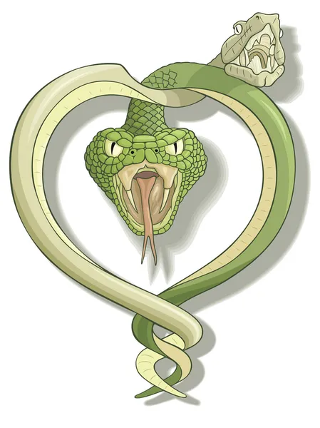 사랑 하는 뱀 — 스톡 벡터