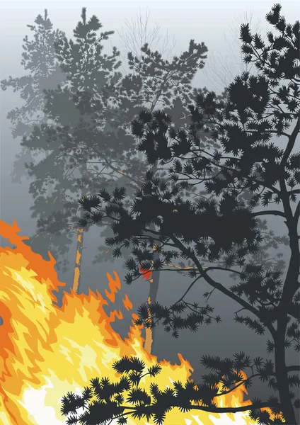 Лісова пожежа — стоковий вектор