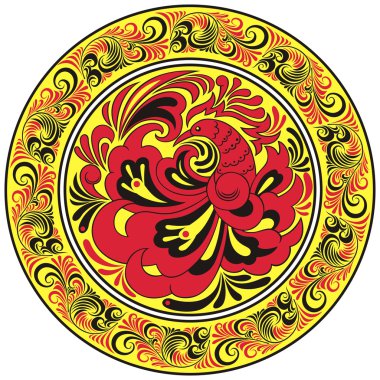 Circular pattern in traditional russian style. clipart