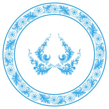 Circular pattern in traditional russian style. clipart