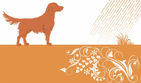 Baner with dog — Stock Vector
