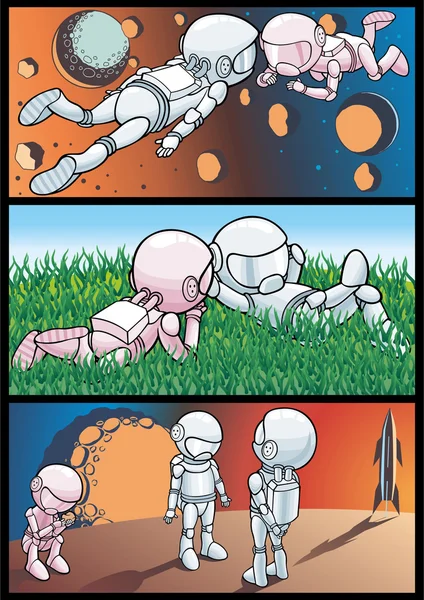 Cosmos et astronautes — Image vectorielle