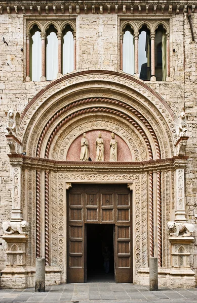 Portale delle arti van het palazzo dei priori in perugia, Umbrië, Italië — Stockfoto