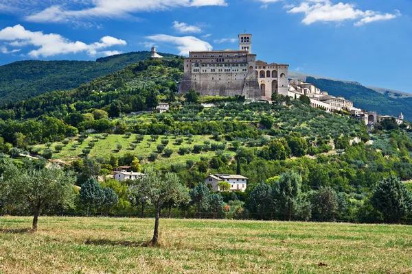 Veduta della città vecchia di Assisi, Umbria, Italia Foto Stock Royalty Free