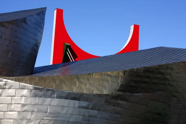 Detail of Guggenheim Museum an La Salve brigde, Euskadi, Spain — Stock Photo, Image
