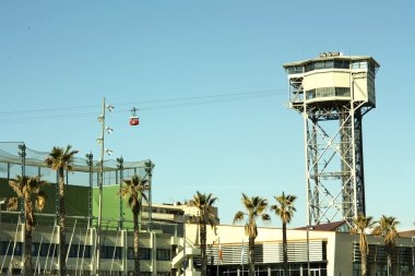 San sebastian toren. Kabelspoorweg van barcelona,