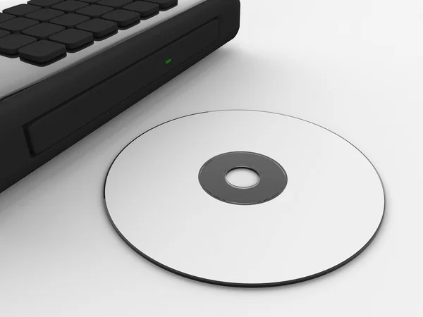Plateau disque et ordinateur portable — Photo