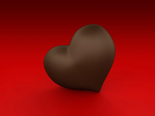 Una Representación Corazón Chocolate Sobre Fondo Rojo —  Fotos de Stock