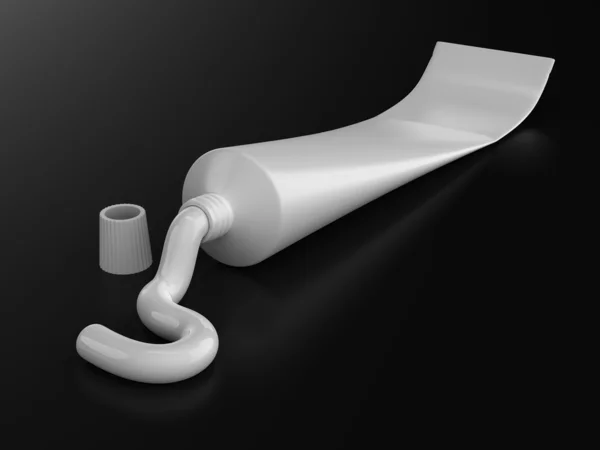 呈现器的孤立的泛型牙膏管 — 图库照片