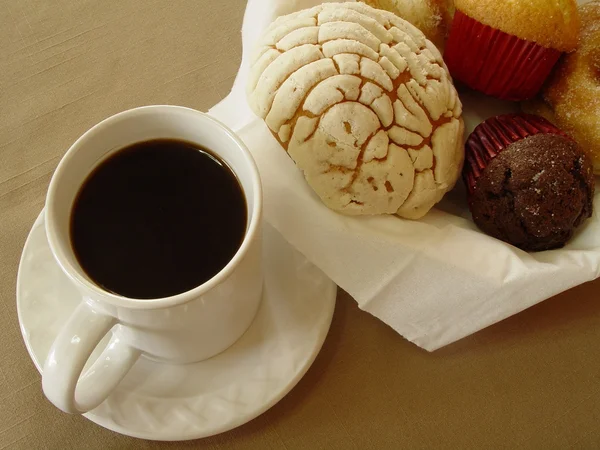 咖啡与面包店 — 图库照片