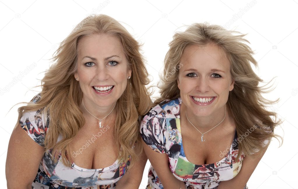 Two Attractive Young Adult Women Smiling