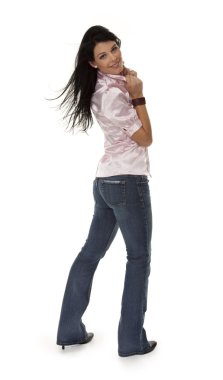 Attractive Young Woman in Tight Jeans clipart