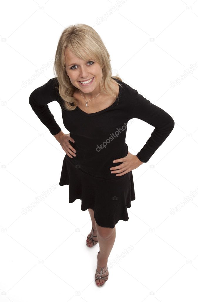 Blonde Woman in Little Black Dress