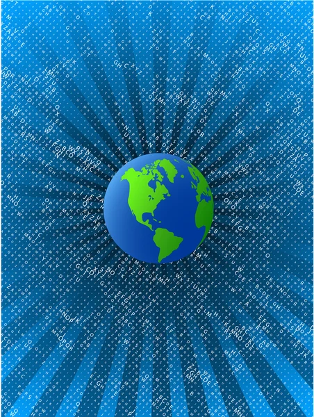 空间背景上的蓝色 grean 星球 — 图库矢量图片#