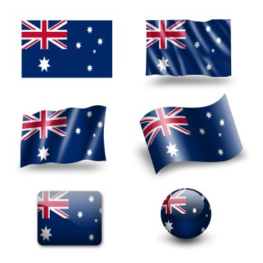 White fla icon symbol australia clipart
