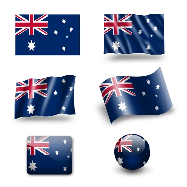 Bílé Fla Ikonu Symbol Austrálie — Stock fotografie