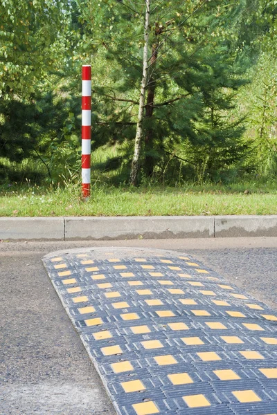 Obstacle inl road for restriction of speed — Stock Photo, Image
