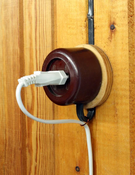 Retro electric outlet — Stock Photo, Image