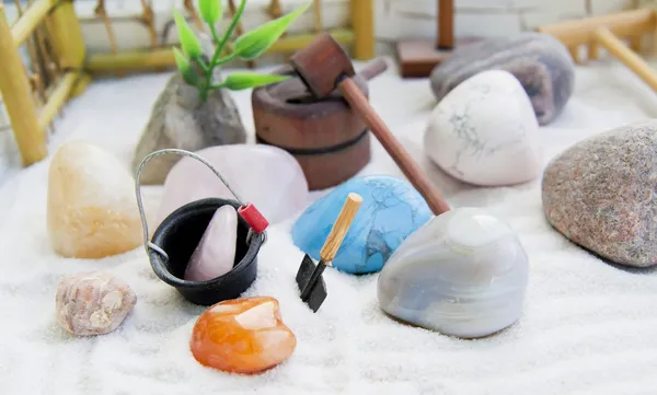 Giardino roccioso giapponese in miniatura — Foto Stock