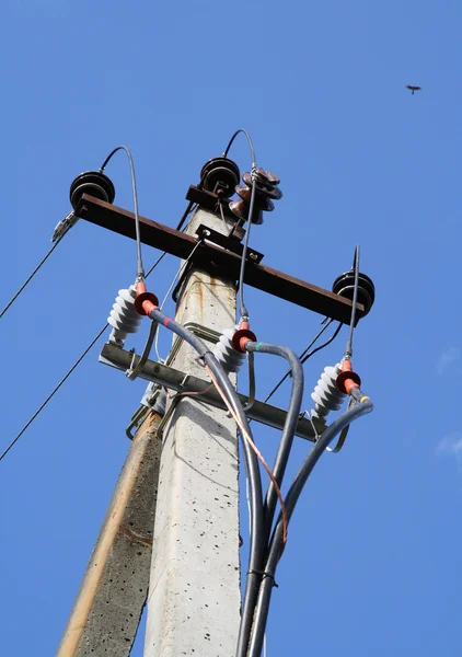 stock image Three phases of an electricity on a column