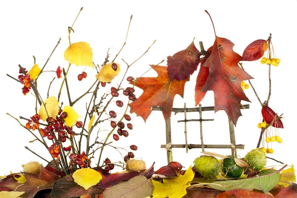 Tatlı izole sonbahar ev... — Stok fotoğraf