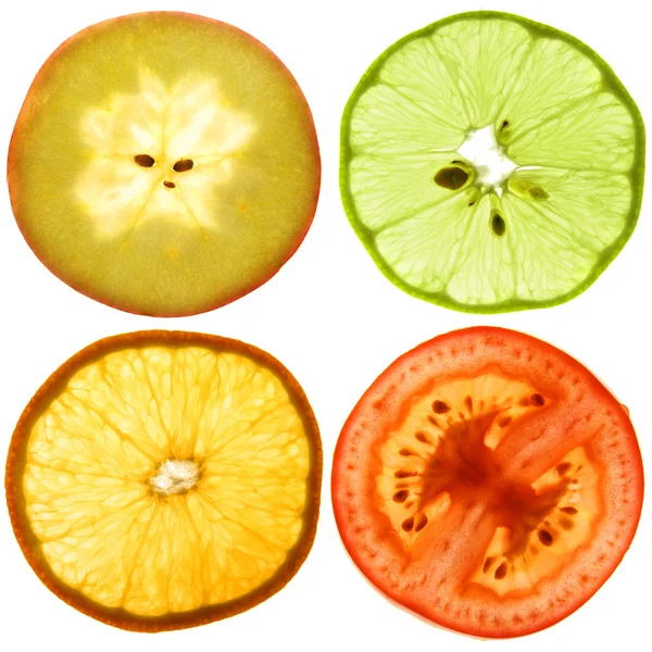 Genomskinlig skivor av en frukt — Stockfoto